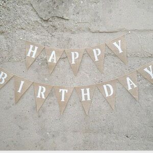 Burlap Happy Birthday' Banner